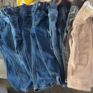 Old Navy Boys Blue Denim & Tan Corduroy Mix - 6 Pair Bottoms